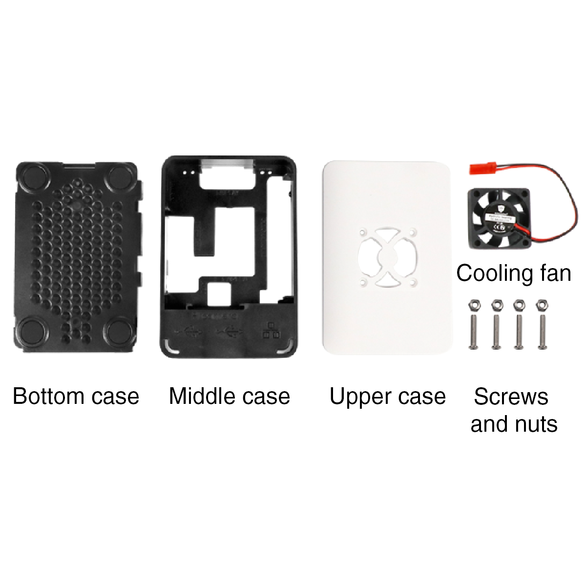Hiwonder Raspberry Pi 4B ABS Protective Case with Cooling Fan